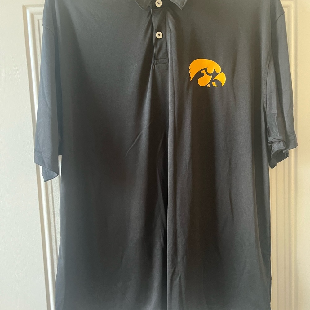 Russell Athletic Black Polo with Yellow Emblem